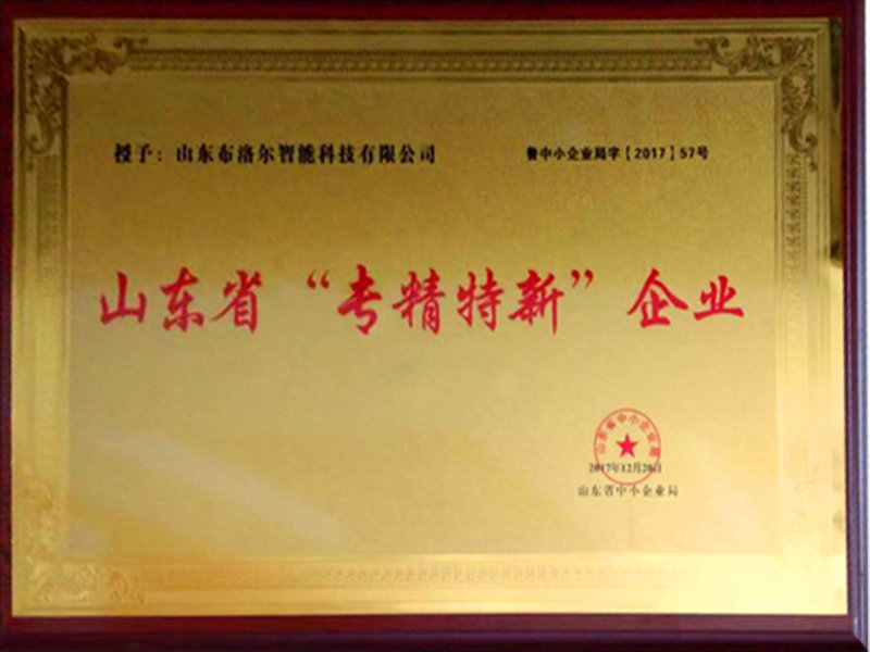 授予布洛爾智能山東省“專(zhuān)精特新”企業(yè)